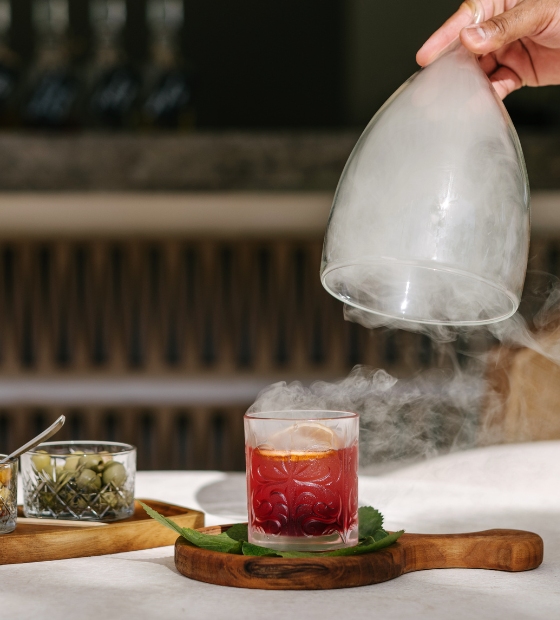 Smokey cocktail at The Bar at Kuda Villingili Resort Maldives