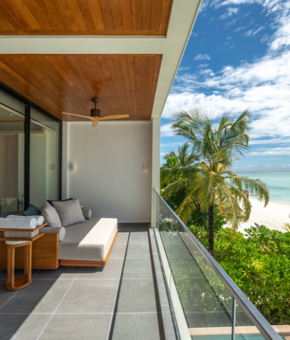 Balcony view from a residence at Kuda Villingili Resort Maldives