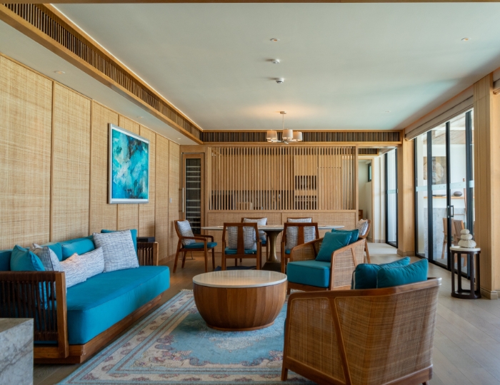 Overwater villa interior at Kuda Villingili Resort Maldives