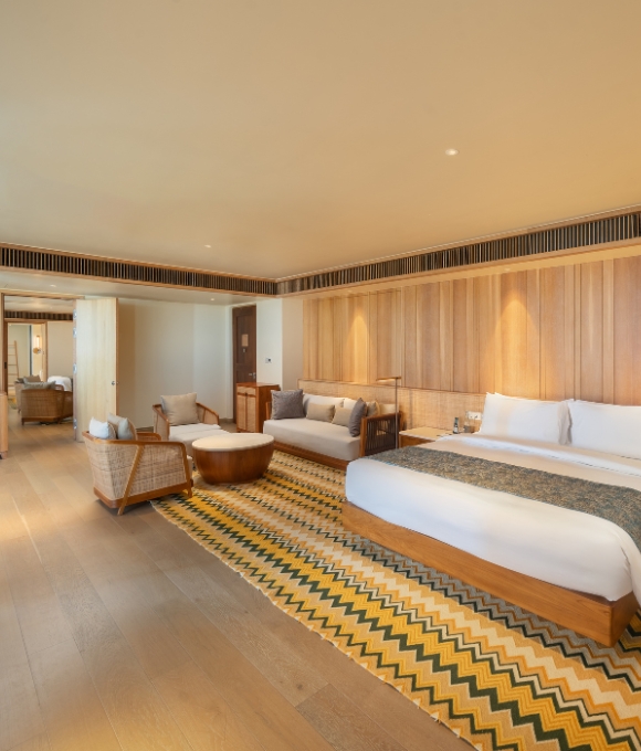 Two Bedroom Beach Pool Villa bedroom at Kuda Villingili Resort Maldives