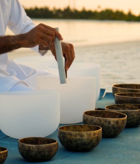 Sound healing session at Kuda Villingili Resort Maldives