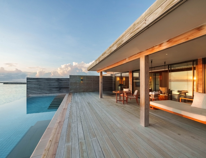 Sunrise Water Villa exterior at Kuda Villingili Resort Maldives