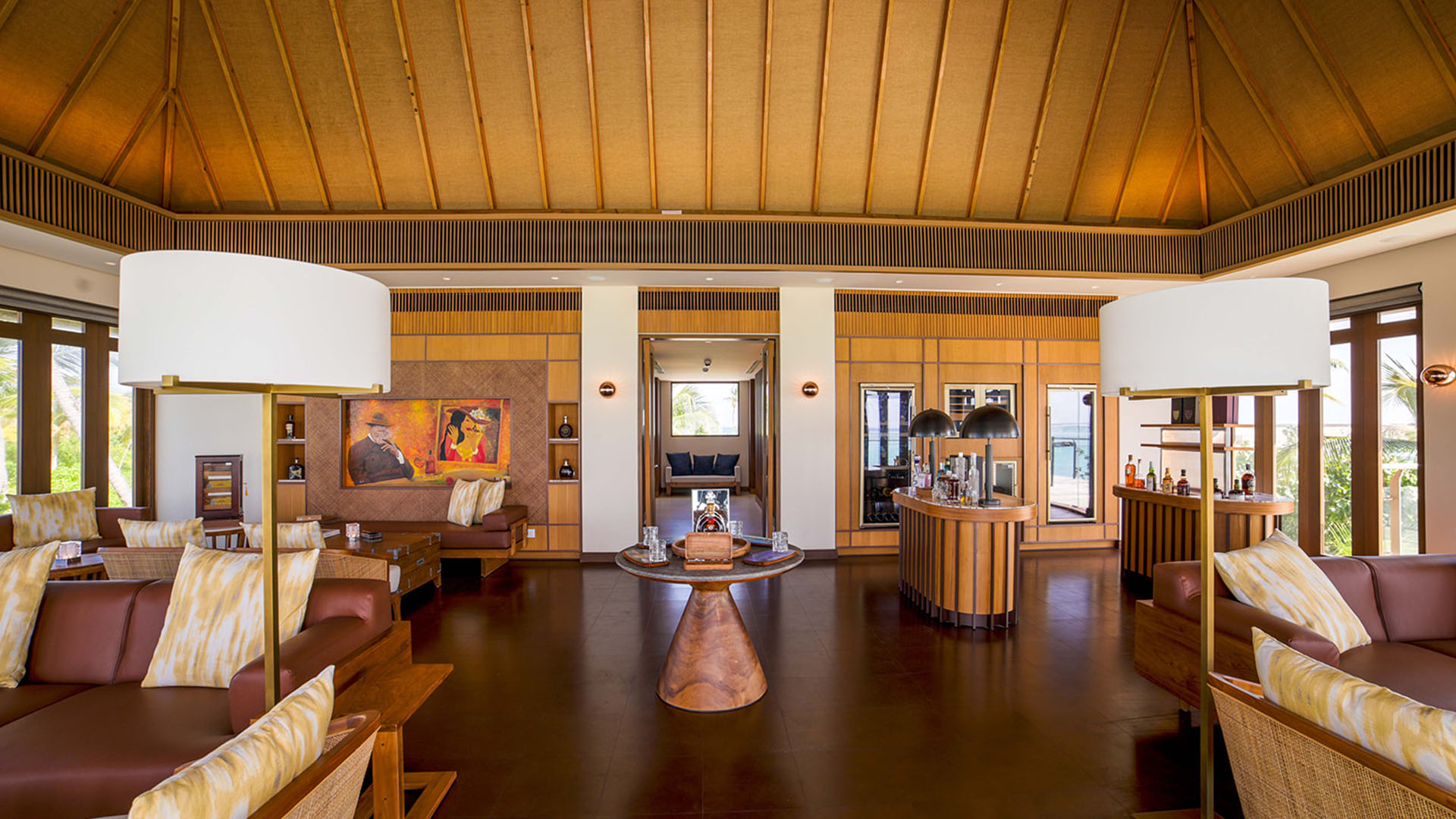 Interior view of the Cigar Lounge at Kuda Villingili