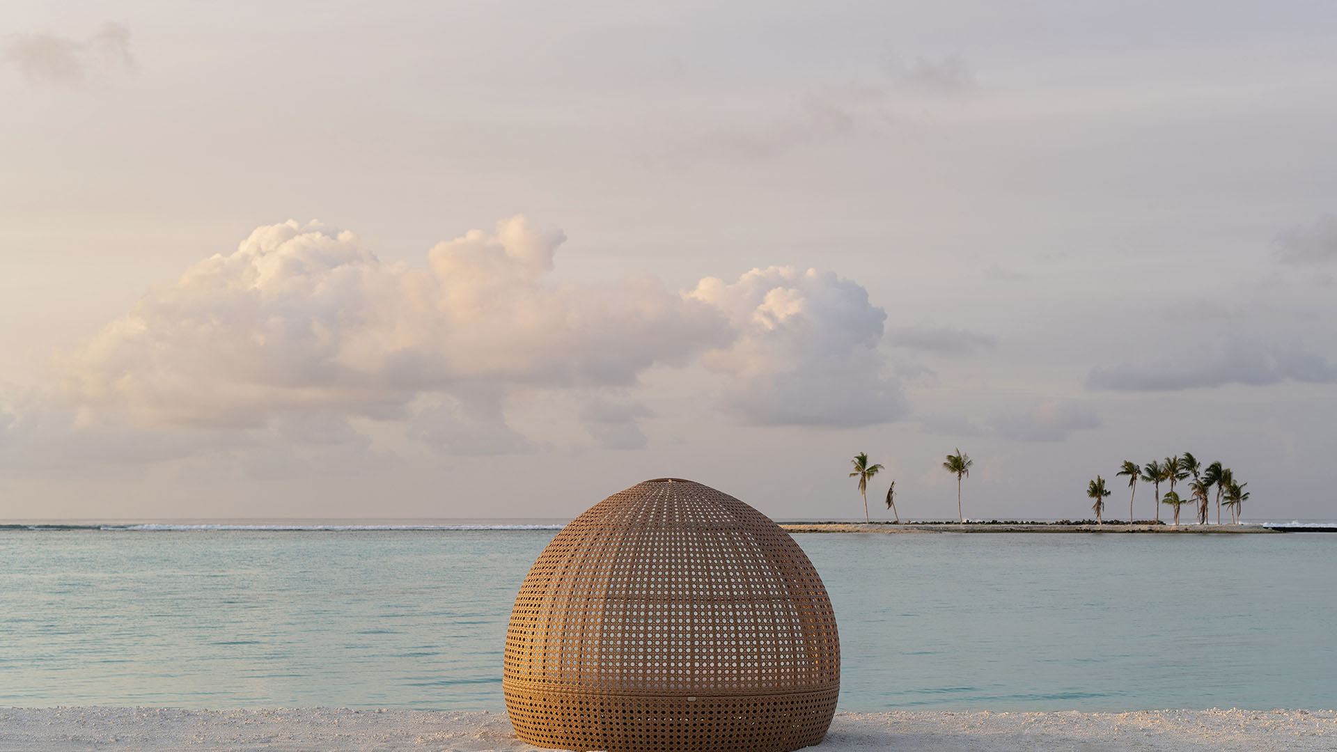 Beachfront day bed at The Bar in Kuda Villingili Maldives