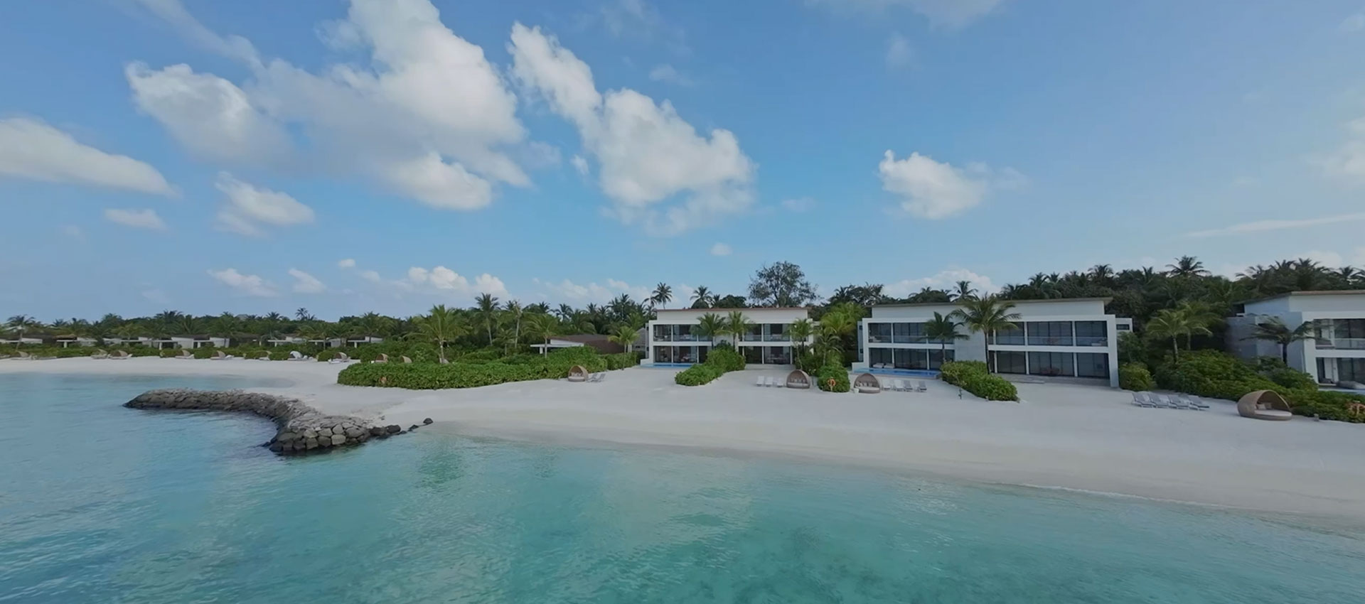 Ariel view of Four Bedroom Beach Villa at Kuda Villingili Maldives